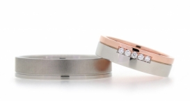 W2242 - snubní prsten vyrobený ze zlata a platiny s diamanty (druhý ocelový) - foto č. 281