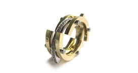 R1012 - prsten vyrobený z 18kt zlata s diamanty - foto č. 173