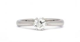 R1130 - prsten vyrobený z bílého zlata s diamantem - foto č. 101