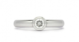 R1142-405 - prsten vyrobený z bílého zlata s diamantem - foto č. 97