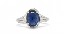 R1149-424 - prsten vyrobený z bílého zlata s modrým safírem - foto č. 92