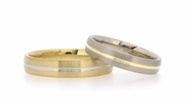 W2318 - snubní prsteny vyrobené ze žlutého a bílého zlata - foto č. 229