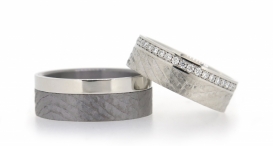 W2323-797 - snubní prsteny vyrobené z tantalu a platiny s diamanty - foto č. 217