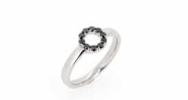 R1226-948 - prsten vyrobený z platiny s černými diamanty - foto č. 55