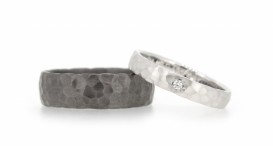 W2459-1169 - snubní prsteny vyrobené z tantalu a bílého zlata s diamantem - foto č. 135