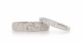 W2461-1171 - snubní prsteny vyrobené ze stříbra a bílého zlata s diamanty - foto č. 132