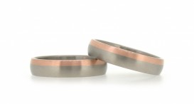 W2489-1206 - snubní prsteny vyrobené z titanu a červeného zlata - foto č. 118