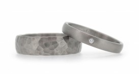 W2518-1268 - snubní prsteny vyrobené z titanu s diamantem - foto č. 91