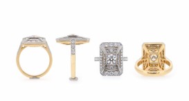 R1308-1338 - prsten vyrobený ze zlata a platiny s diamanty - foto č. 11