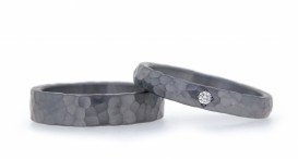 W2616 - snubní prsteny vyrobené z tantalu s diamantem - foto č. 13
