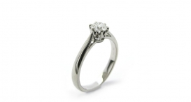 R1042 - prsten vyrobený z bílého zlata s diamantem - foto č. 158