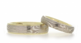 W2232-603 - snubní prsteny vyrobené ze zlata a stříbra (mokume - gane) - foto č. 286