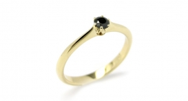 R1082-214 - prsten vyrobený ze zlata s černým diamantem - foto č. 125