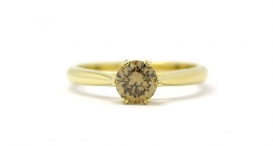 R1096a-237 - prsten vyrobený ze zlata s hnědým diamantem - foto č. 119