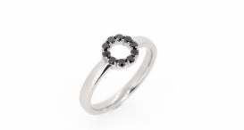 R1226-948 - prsten vyrobený z platiny s černými diamanty - foto č. 51