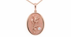 P6085-1258 - přívěsek vyrobený z červeného zlata s diamantem - foto č. 9
