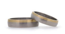 W2611-1414 - Snubní prsteny vyrobené z titanu a zlata - foto č. 12