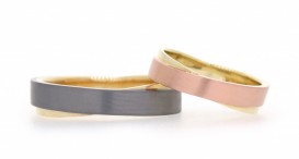 W2612 - snubní prsteny vyrobené ze žlutého a červeného zlata a tantalu - foto č. 11