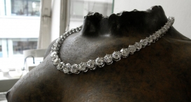 N7002 - náhrdelník vyrobený z platiny s diamanty - foto č. 27