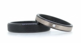 W2704-1544 - snubní prsteny vyrobené ze zirkonia a bílého zlata s diamantem - foto č. 2