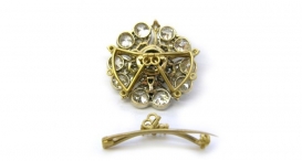 X5008 - výroba zlatého výměnného mechanismu brož/třířadý perlový náhrdelník pro starožitný šperk s diamanty - foto č. 21