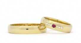W2179-475 - 14 kt růžové zlato, rubín a diamanty - foto č. 303
