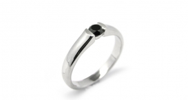R1053 - prsten vyrobený ze zlata s černým diamantem - foto č. 134